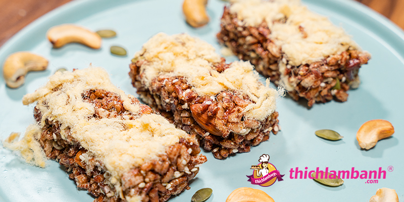 Cách làm thanh gạo lứt ngũ cốc chà bông siêu đơn giản