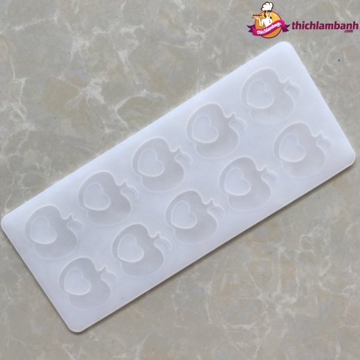Khuôn silicon mỏng decor 10 quả táo