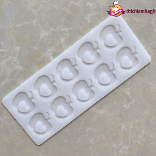 Khuôn silicon mỏng decor 10 quả táo
