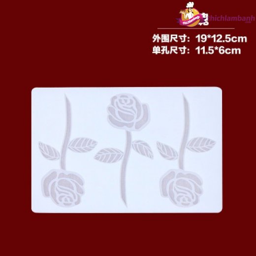 Khuôn silicon mỏng decor 3 cây bông hồng