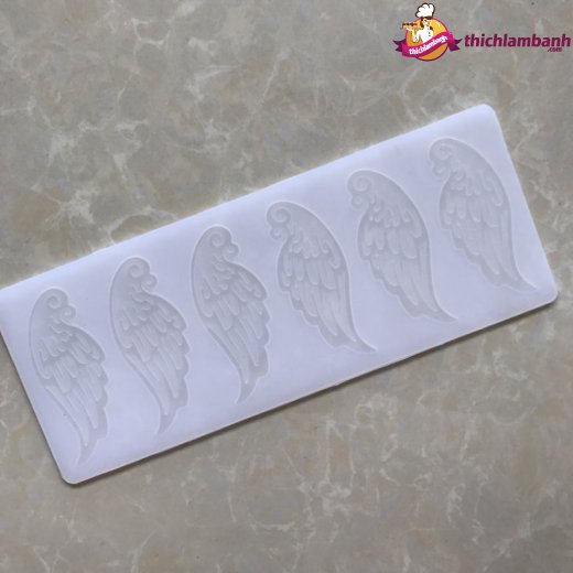 Khuôn silicon mỏng decor 6 cánh thiên thần