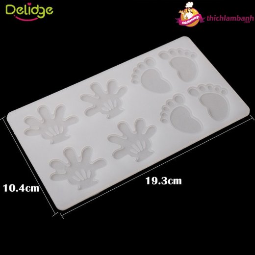 Khuôn silicon mỏng decor 8 tay chân hoạt hình