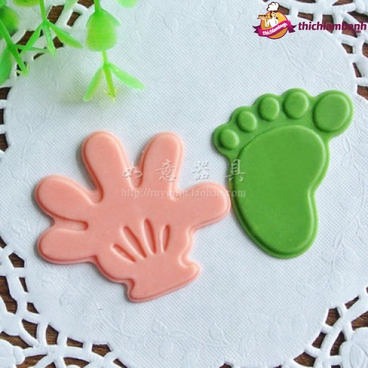 Khuôn silicon mỏng decor 8 tay chân hoạt hình