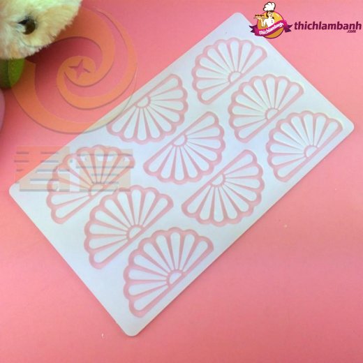 Khuôn silicon mỏng decor 9 cánh quạt