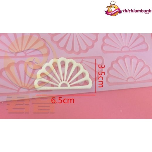 Khuôn silicon mỏng decor 9 cánh quạt