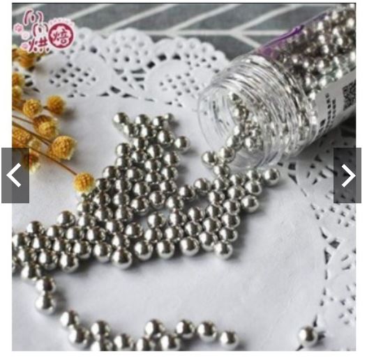 Kẹo nhũ bi bạc 4mm Kẹo nhũ bi bạc 4mm