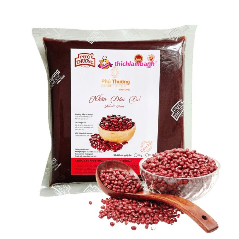 Đậu Đỏ - Nhân sên sẵn bánh trung thu Phú Thương 1KG Đậu Đỏ - Nhân sên sẵn bánh trung thu Phú Thương 1KG