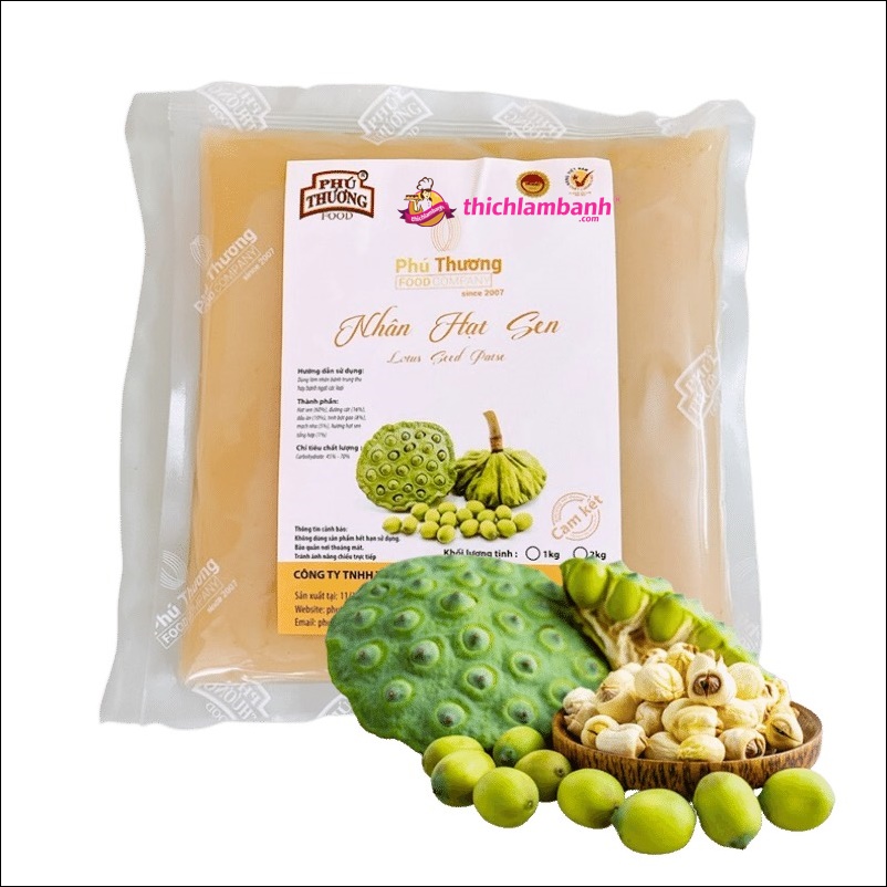 Hạt Sen - Nhân sên sẵn bánh trung thu Phú Thương 1KG Hạt Sen - Nhân sên sẵn bánh trung thu Phú Thương 1KG