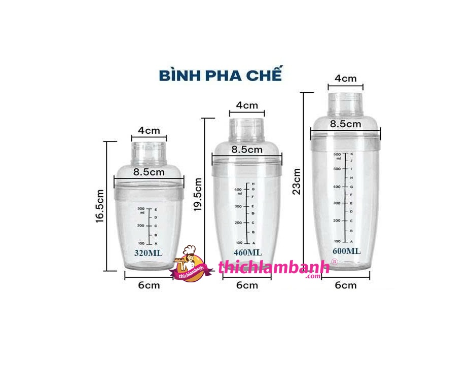 Bình lắc Shaker pha chế nhựa chia vạch đen Việt Nhật Bình lắc Shaker pha chế nhựa chia vạch đen Việt Nhật