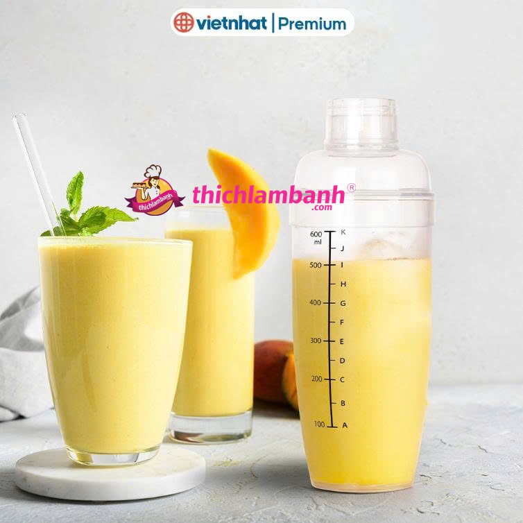 Bình lắc Shaker pha chế nhựa chia vạch đen Việt Nhật Bình lắc Shaker pha chế nhựa chia vạch đen Việt Nhật