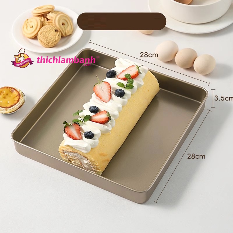 Khuôn vuông nướng bánh chống dính 28cm Khuôn vuông nướng bánh chống dính 28cm
