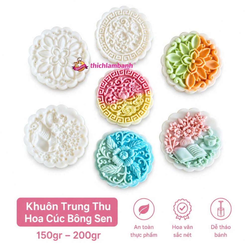 Khuôn LX Tròn 4M Hoa Cúc Sen Khuôn LX Tròn 4M Hoa Cúc Sen