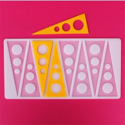 Khuôn silicon mỏng decor 8 tam giác chấm bi