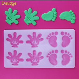 Khuôn silicon mỏng decor 8 tay chân hoạt hình