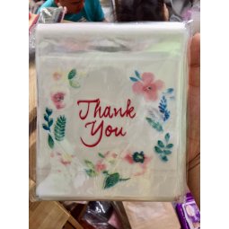 Túi dán mẫu hoa thank you 14 cm - 100 cái
