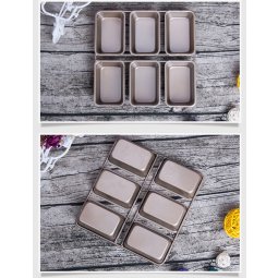 Khuôn bánh mì chữ nhật 6 ô vàng