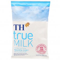 Sữa tươi tiệt trùng nguyên chất không đường TH true MILK bịch 220ml