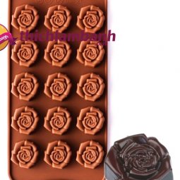 Khuôn silicon 15 hoa hồng