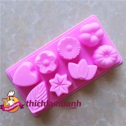 Khuôn silicon 8 hoa lá
