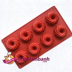 Khuôn silicon 8 tròn xoáy có lõi