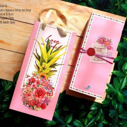 Hộp giấy bánh dứa Hoa Viên hồng