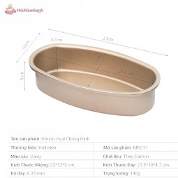 Khuôn Oval chống dính UNIBAKER MB217