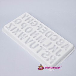 Khuôn nhựa trắng rau câu 26 chữ cái