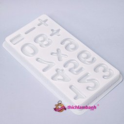 Khuôn nhựa trắng rau câu số + kí tự
