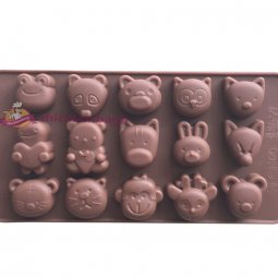 Khuôn silicon 15 mặt thú