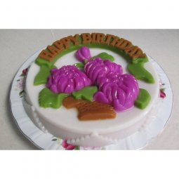 Khuôn nhựa làm rau câu VT 25cm giỏ hoa happy birthday ( mẫu B5)