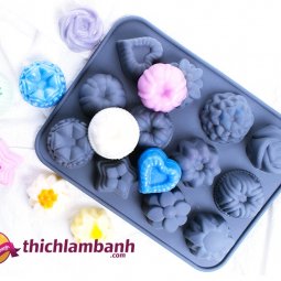 Khuôn silicon 12 hoa nhỏ