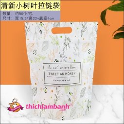 Túi zip mẫu Handmade Lá Xanh