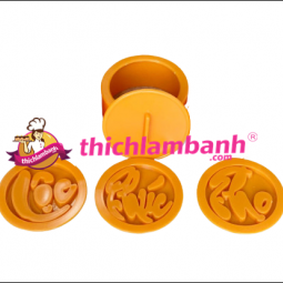 Bộ Khuôn Nhấn Xôi tròn 3 mặt Phúc Lộc Thọ 10 cm PL02