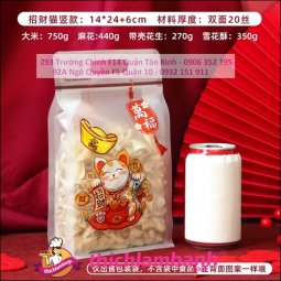 2022 Túi zip dọc mẫu mèo thần tài nhỏ