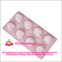 Khuôn nhựa trắng rau câu 8 trái đào