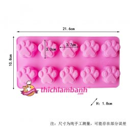 Khuôn silicon 10 bàn chân chó
