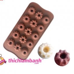 Khuôn silicon 15 bông có lõi