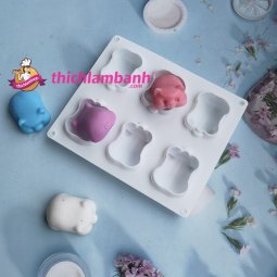 Khuôn silicon 6 heo con 6,5 cm