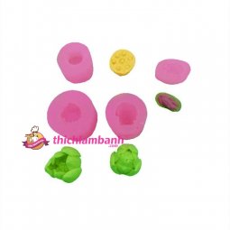 4D Silicon 4 khuôn hoa sen, ếch, đài, nụ