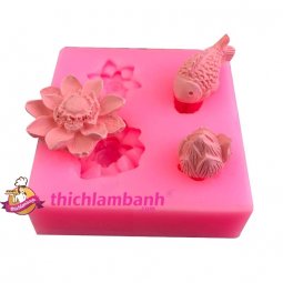 4D Silicon bộ cá hoa sen
