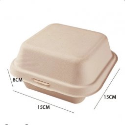 Hộp bento bã mía vuông màu Nâu