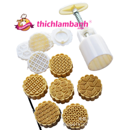 Khuôn lò xo 100G tròn Hoa văn 6 mặt