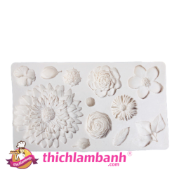 Khuôn silicon 4D 11 hoa cúc MK-1796