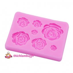 Khuôn silicon 4D 7 bông hồng MK-1594