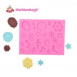 Khuôn silicon 4D hoa hướng dương MK - 002