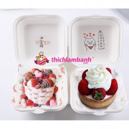 Giấy lót hộp bã mía Bento 18x18cm