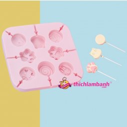 Khuôn kẹo mút silicon 8 gấu thỏ