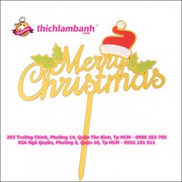 Bảng que cắm Giáng sinh Nón đỏ