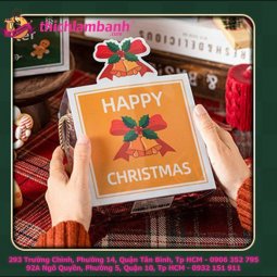 Hộp PET Vuông giáng sinh (Chuông vàng)