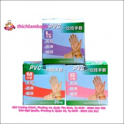 Hộp 20 bao tay PVC / silicon nhào bột nhiều kích thước